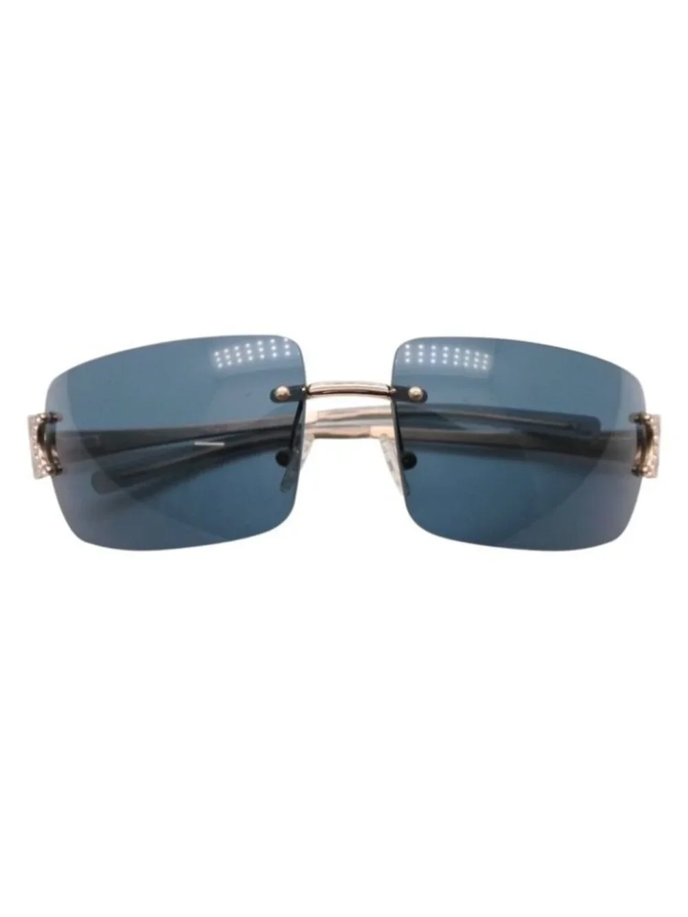 Celine Sunglasses Eyewear SC Triomphe Rhinestone Green Gold